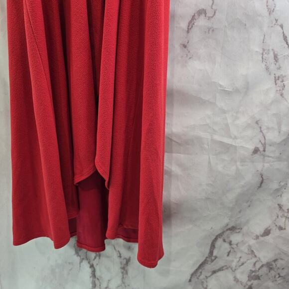 Maeve Dress Womens Small Red Maxi Slit Ruffle Open Cut Out Back Gauze - Picture 6 of 15